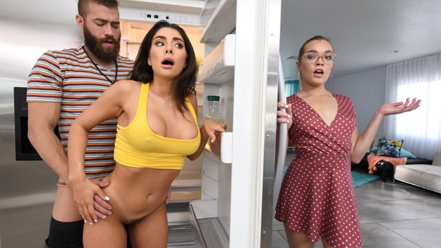 Cute Big Tits lesbians girlfriends Kitchen Fuck